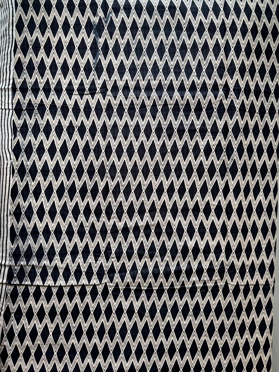 PURE MUL MUL COTTON SAREE (BLACK BODY WITH BROWN BORDER)