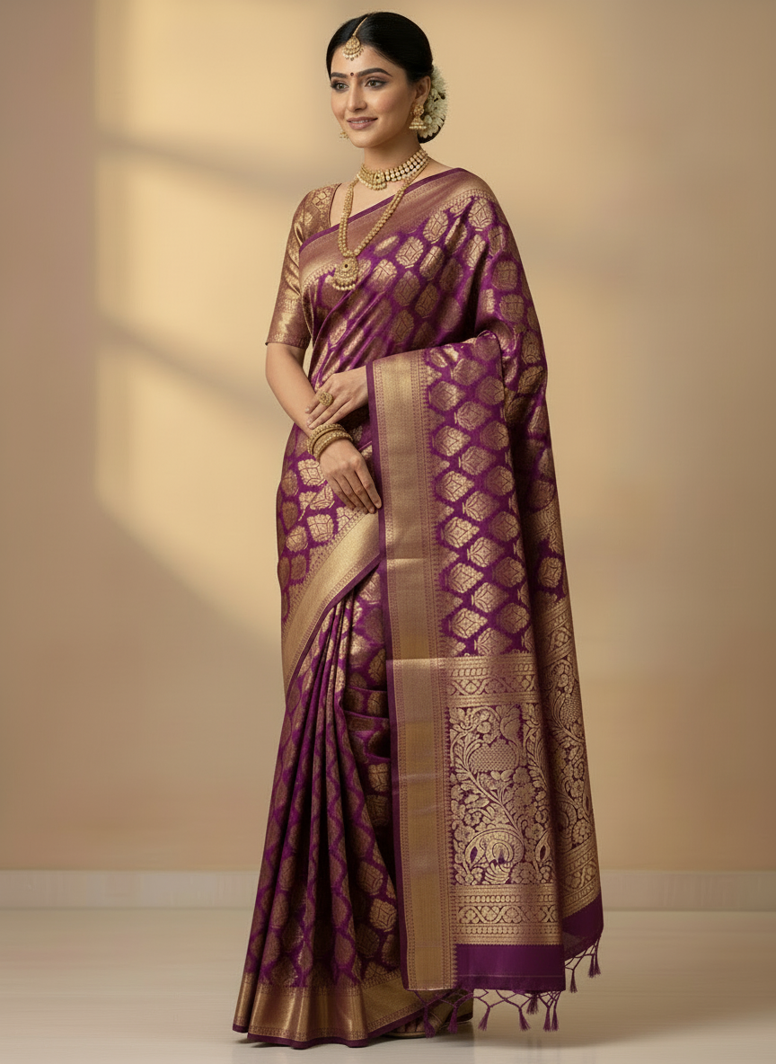 SEMI BANARAS SILK SAREE