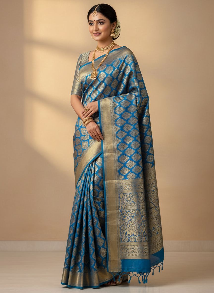 SEMI BANARAS SILK SAREE