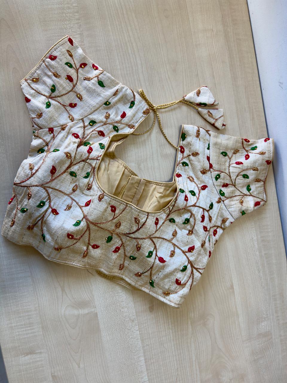 FLORAL WHITE READYMADE BLOUSE