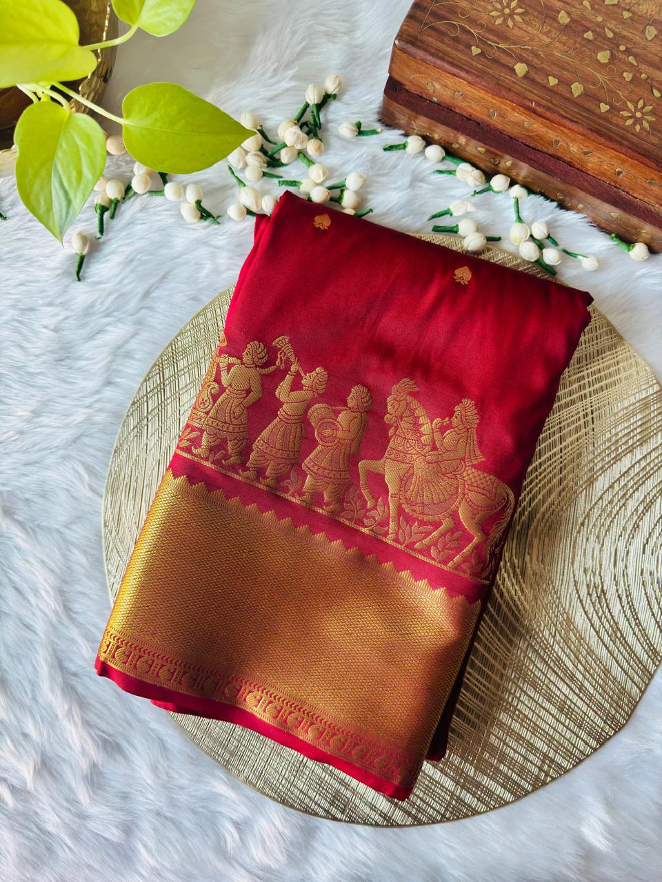 WINE RED PALLUKU DESIGN BORDER