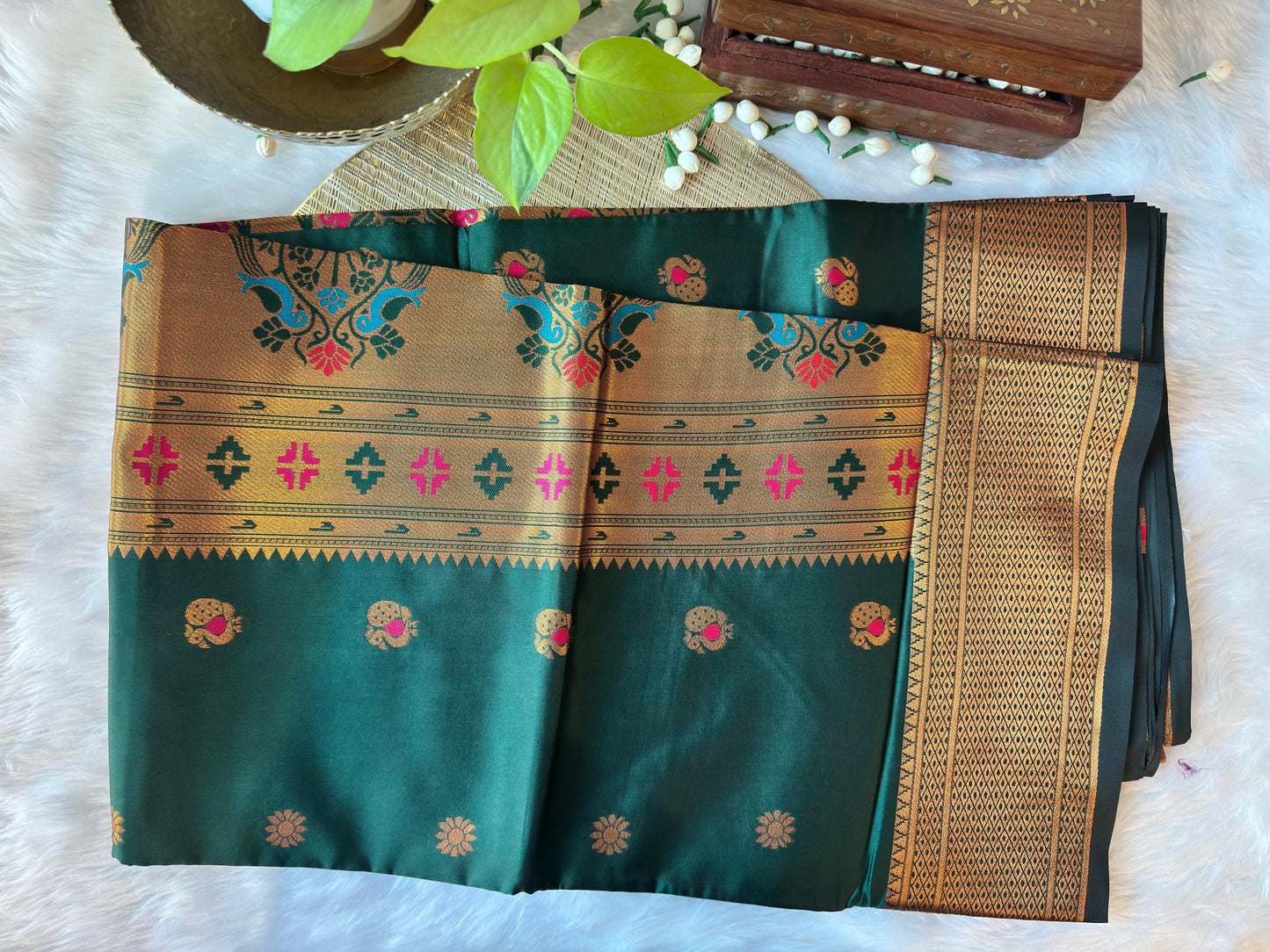 PEACOCK GREEN PAITHANI SAREE