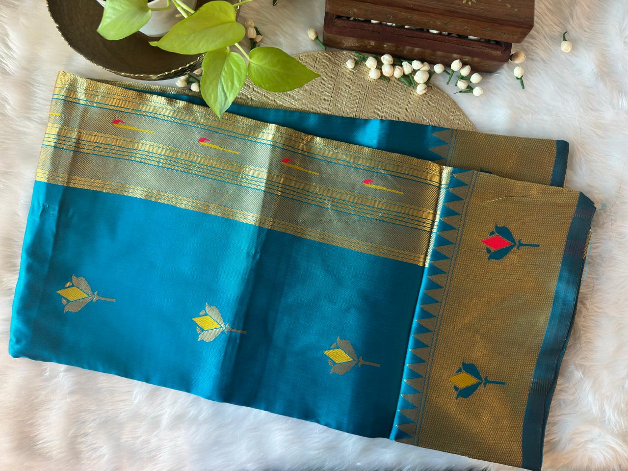 LOTUS BLUE PAITHANI SAREE