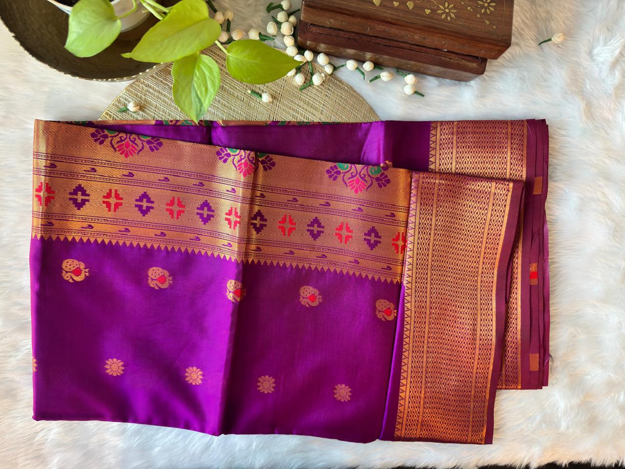 PEACOCK LIGHT PURPLE PAITHANI SAREE
