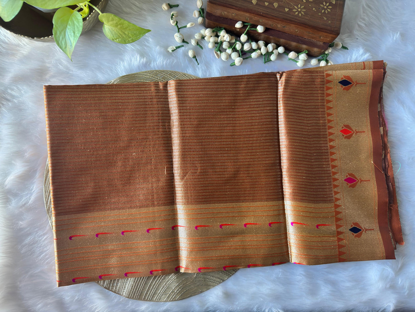 TEESHU LIGHT BROWN PAITHANI SAREE