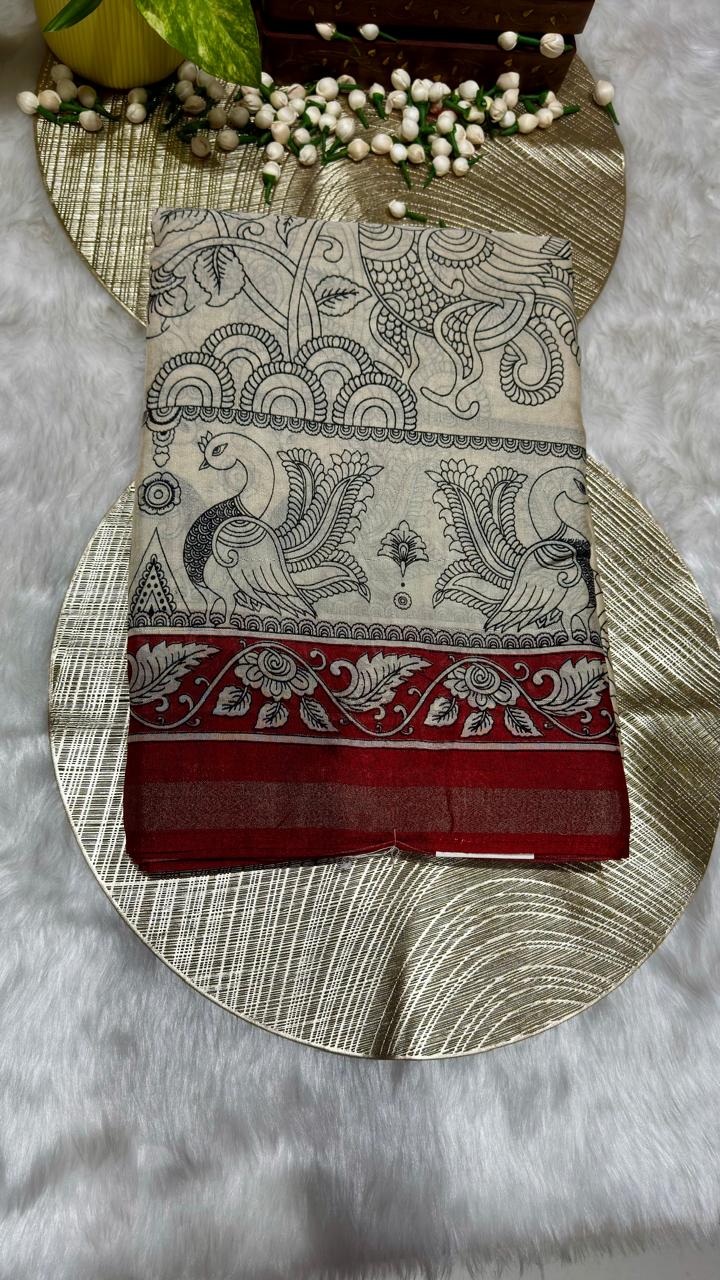 MIX COTTON - PENCIL SKETCH DESIGN SAREE