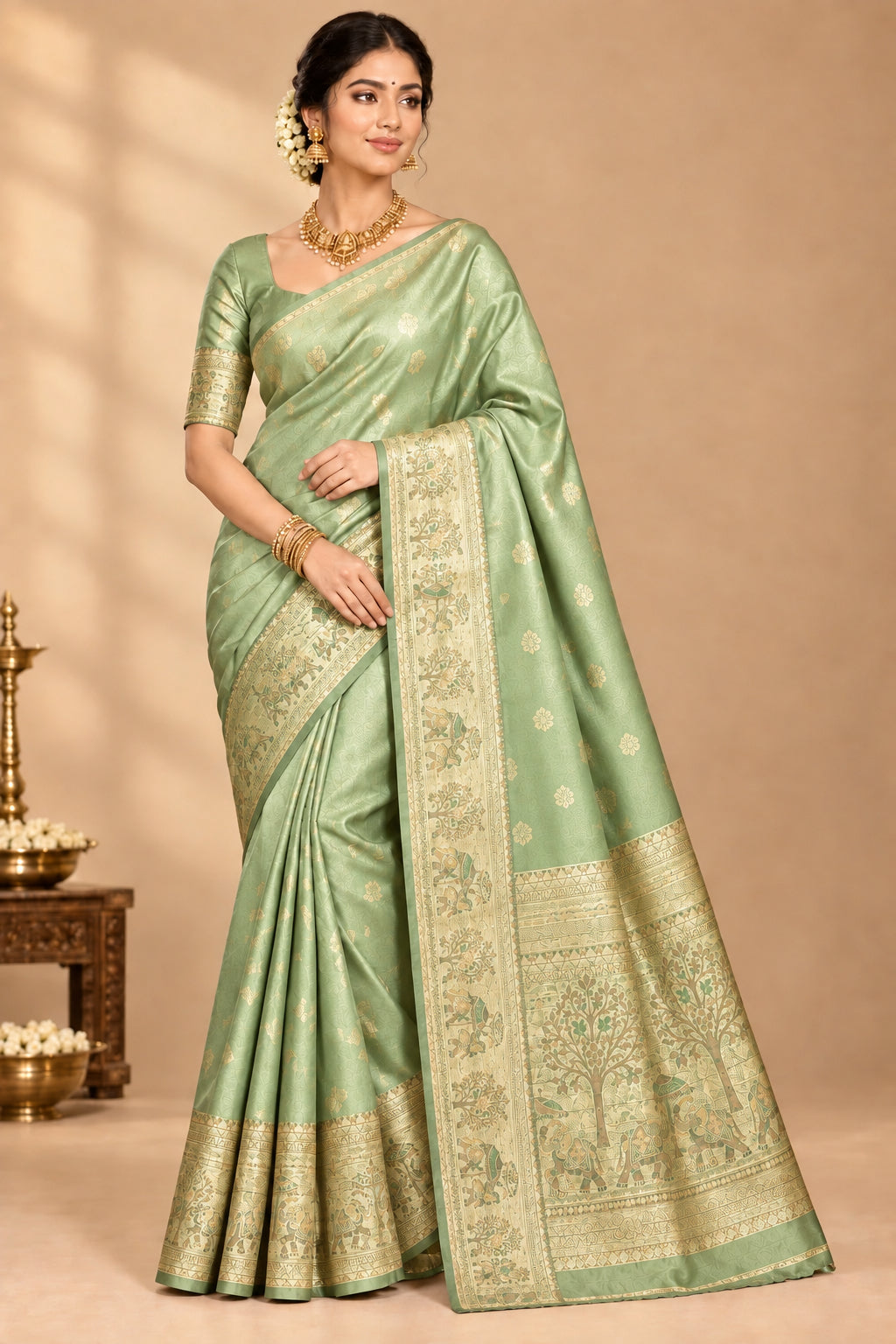 KANAK SILK SAREE GREEN
