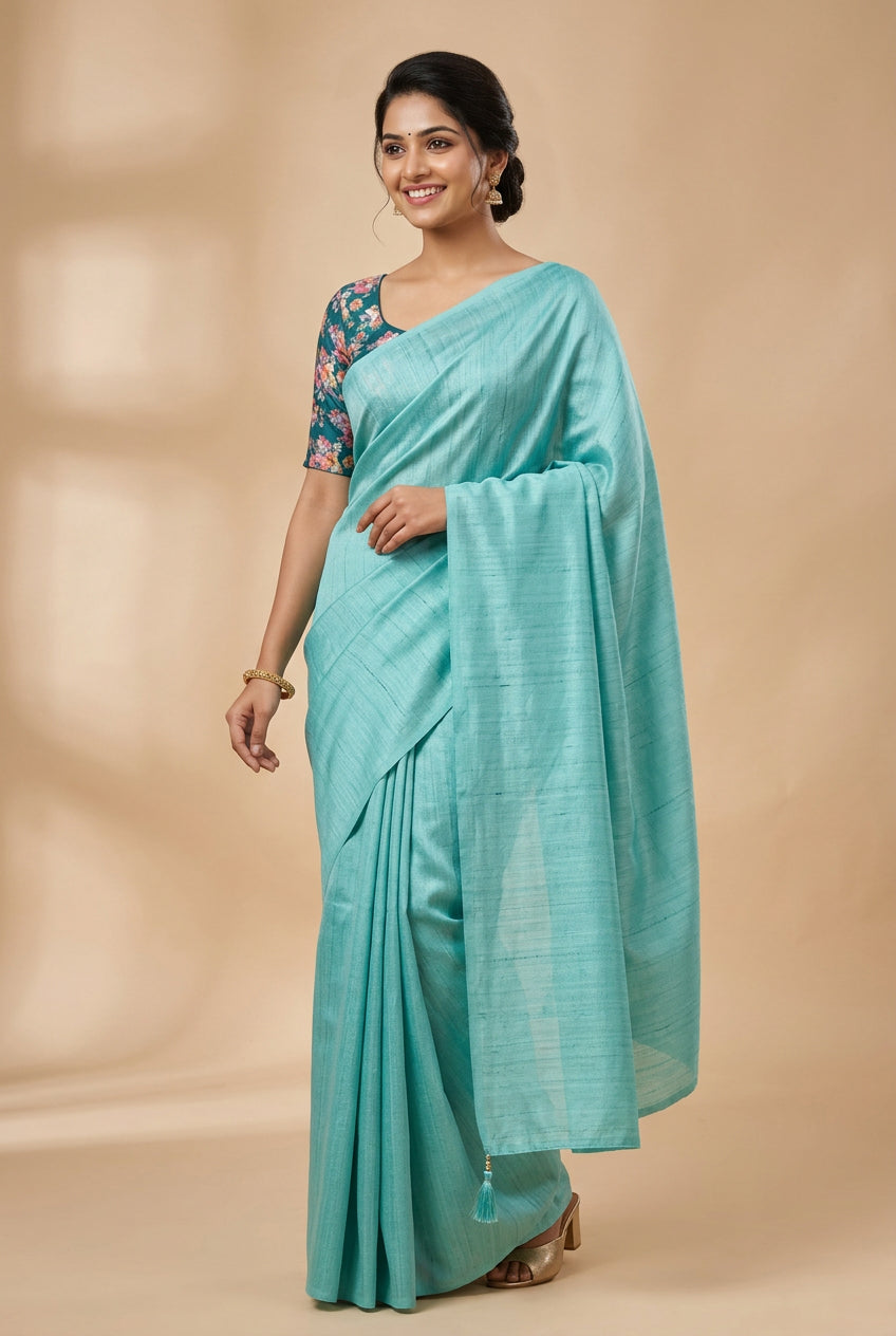 KHADI LINEN COTTON - ICE BLUE