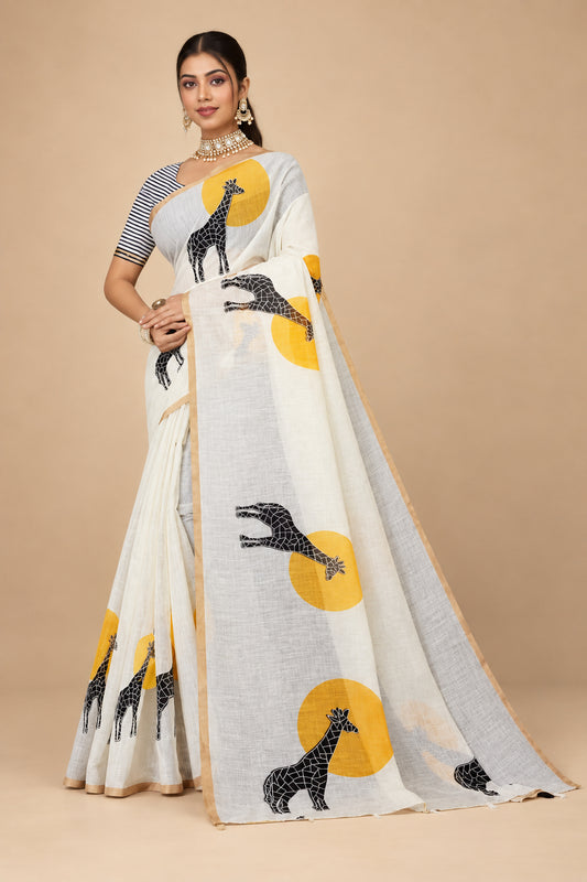 LINEN COTTON - GIRAFFE