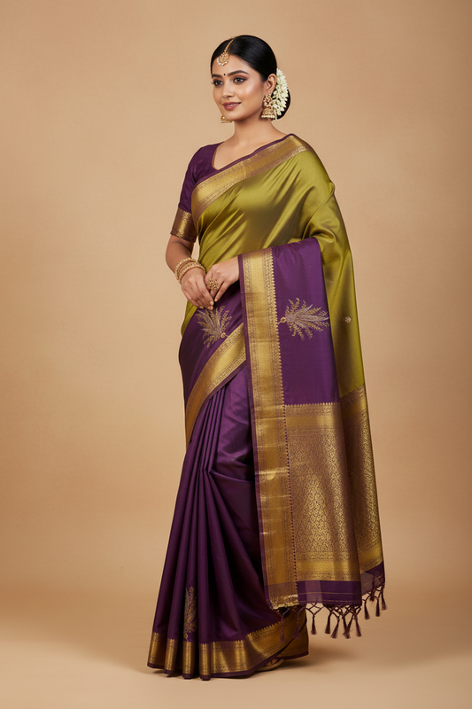 RETTAPETTA SEMI SILK - DUAL TONE GREEN