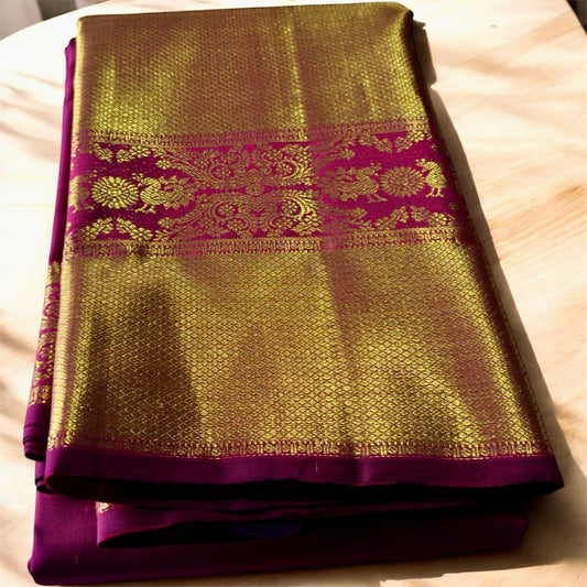 RICH MAGENTA WITH BIG GOLD ZARI BORDER