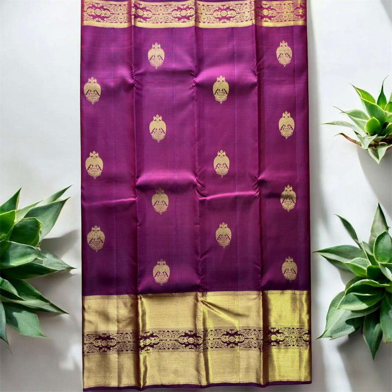RICH MAGENTA WITH BIG GOLD ZARI BORDER