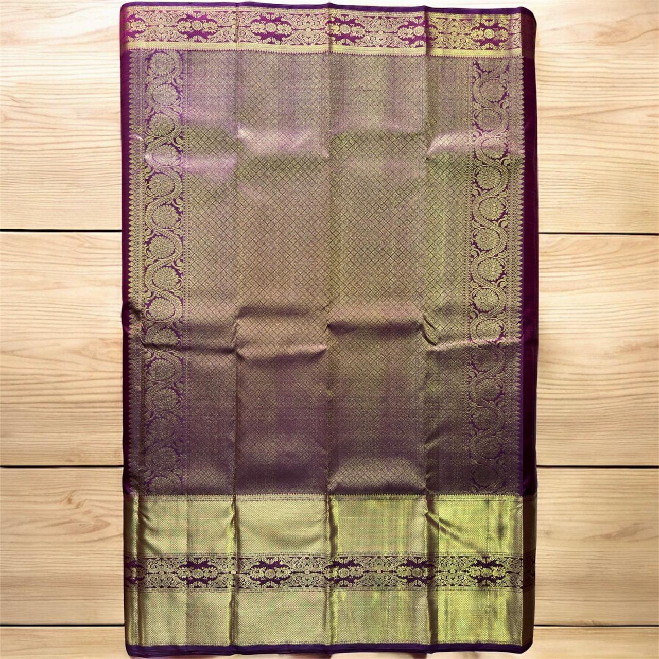 RICH MAGENTA WITH BIG GOLD ZARI BORDER