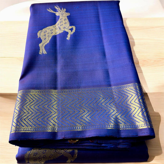 ROYAL BLUE WITH SMALL BORDER AND DEER MOTIFS