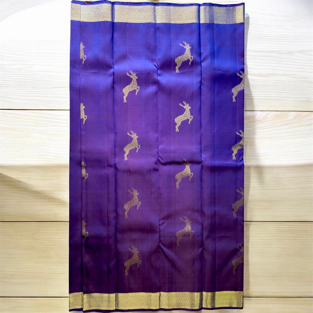 ROYAL BLUE WITH SMALL BORDER AND DEER MOTIFS