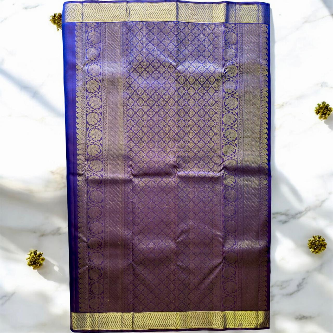 ROYAL BLUE WITH SMALL BORDER AND DEER MOTIFS