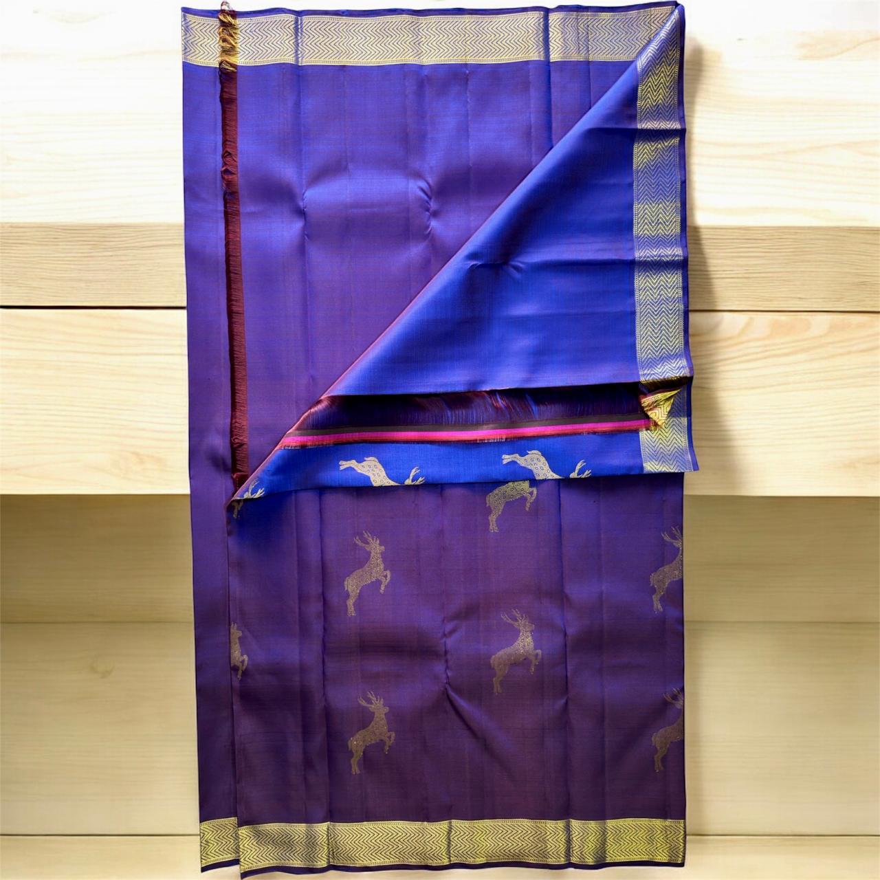ROYAL BLUE WITH SMALL BORDER AND DEER MOTIFS