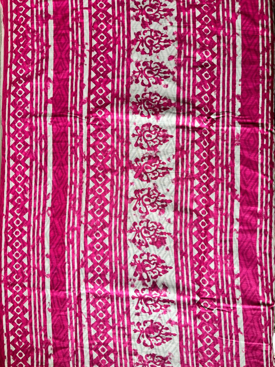 PURE MUL MUL COTTON SAREE (BLACK BODY WITH PINK BORDER)
