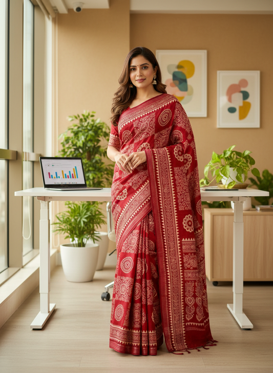 SYTHENTIC WITH MIX COTTON SAREES