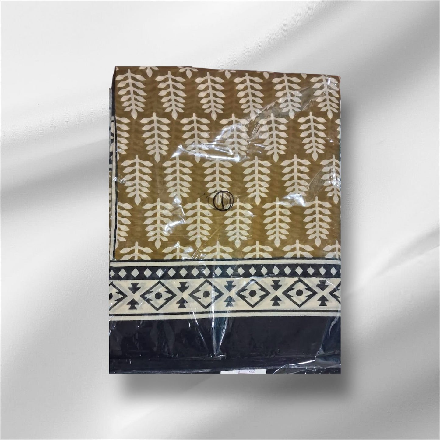 Pure Mul Mul Cotton Saree in Mustard and Black Handblock Print