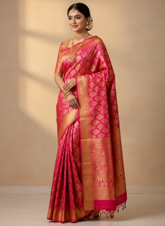 SEMI BANARAS SILK SAREE