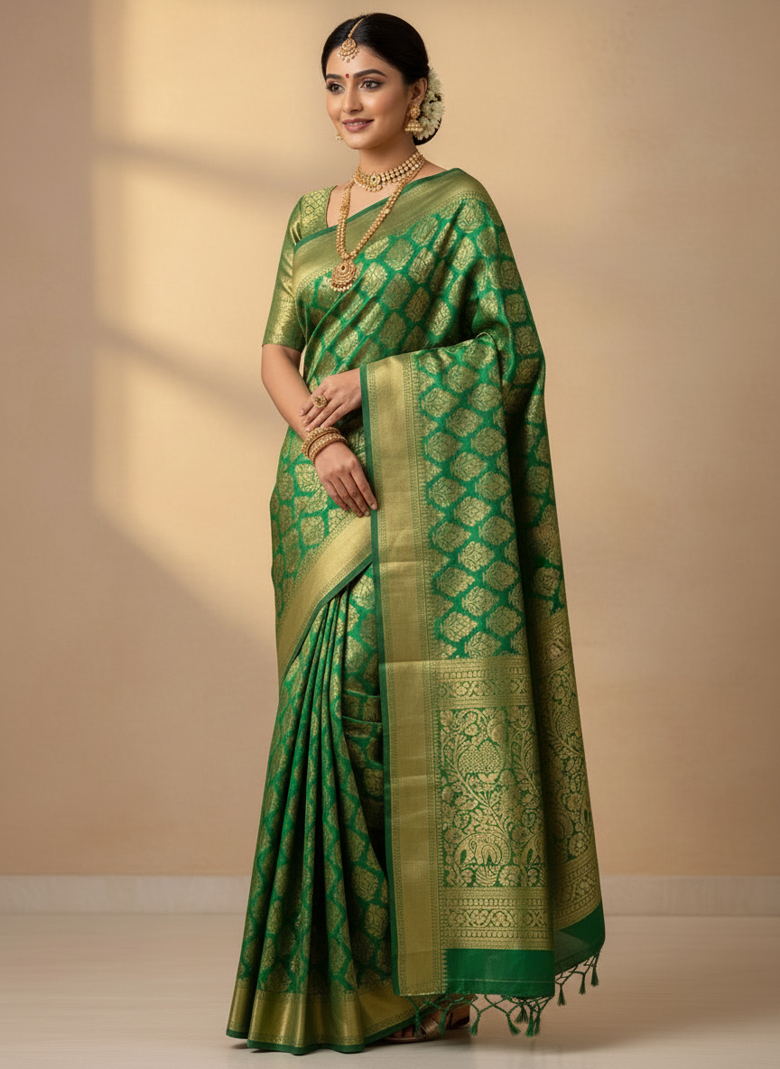 SEMI BANARAS SILK SAREE