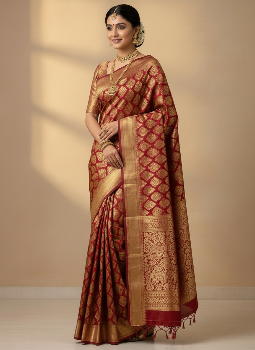 SEMI BANARAS SILK SAREE