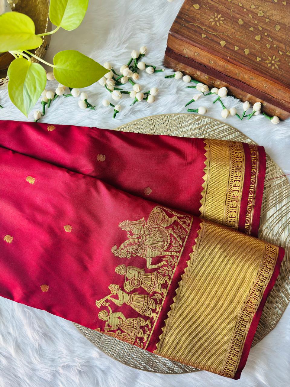 WINE RED PALLUKU DESIGN BORDER