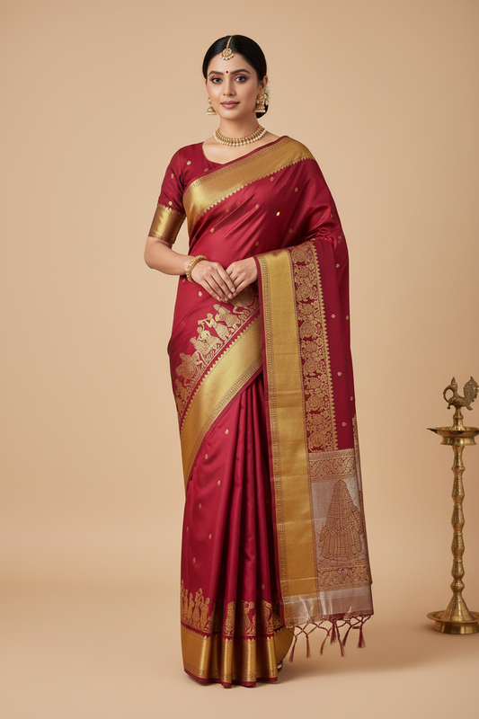 WINE RED PALLUKU DESIGN BORDER