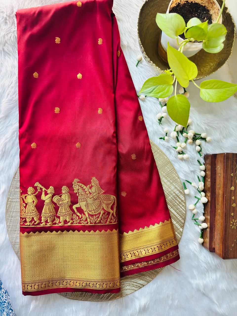 WINE RED PALLUKU DESIGN BORDER