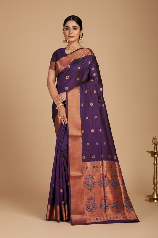 PEACOCK PURPLE PAITHANI SAREE