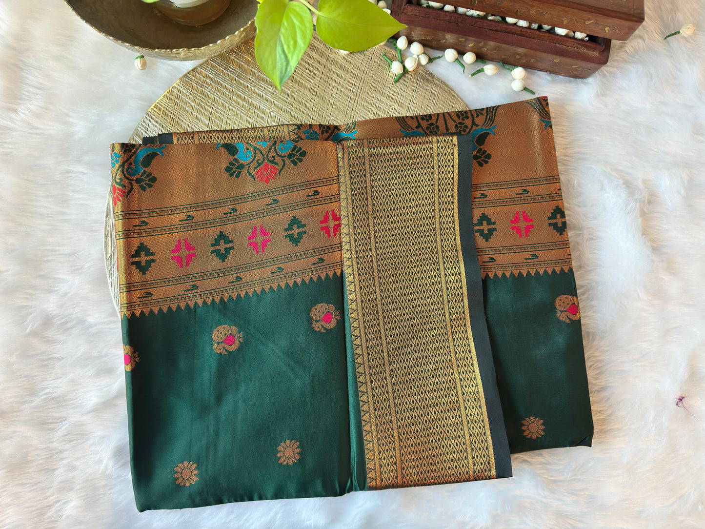 PEACOCK GREEN PAITHANI SAREE