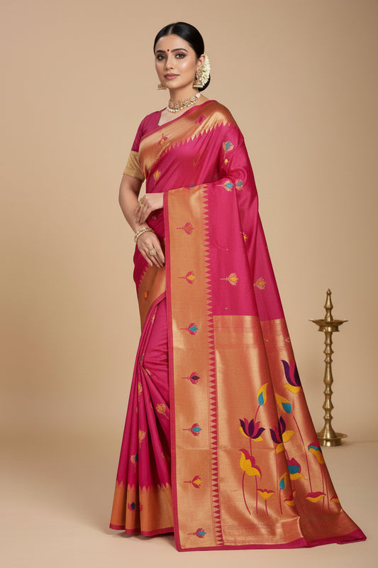 LOTUS PINK PAITHANI SAREE