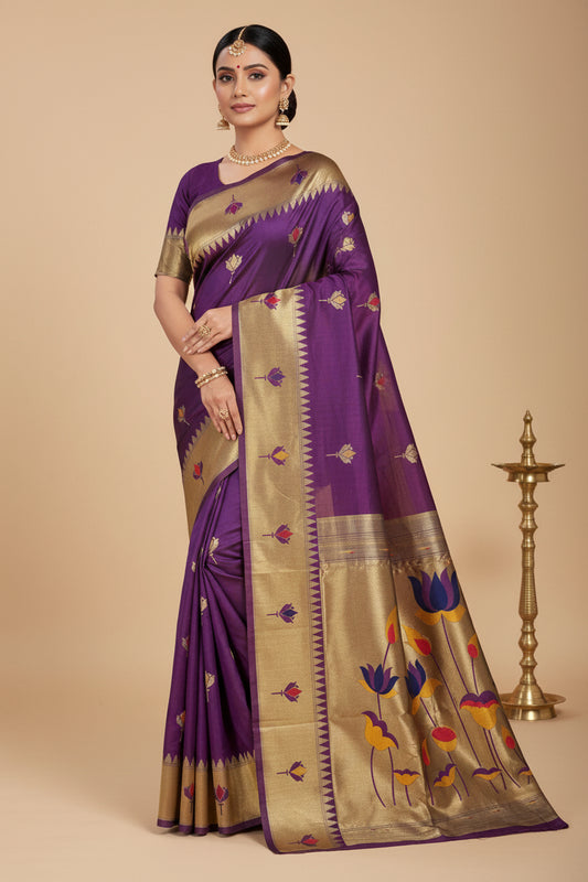 LOTUS PURPLE PAITHANI SAREE