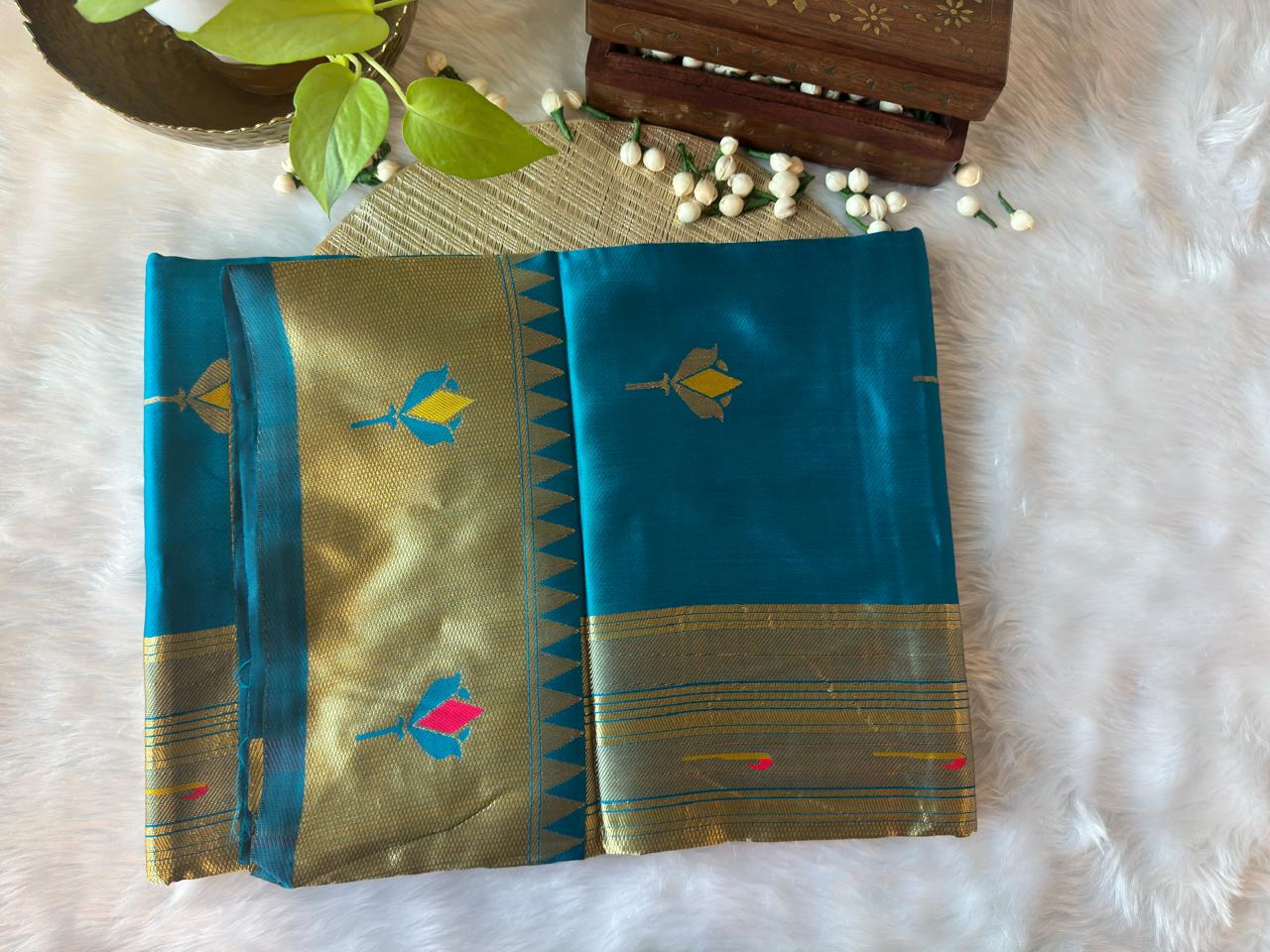 LOTUS BLUE PAITHANI SAREE
