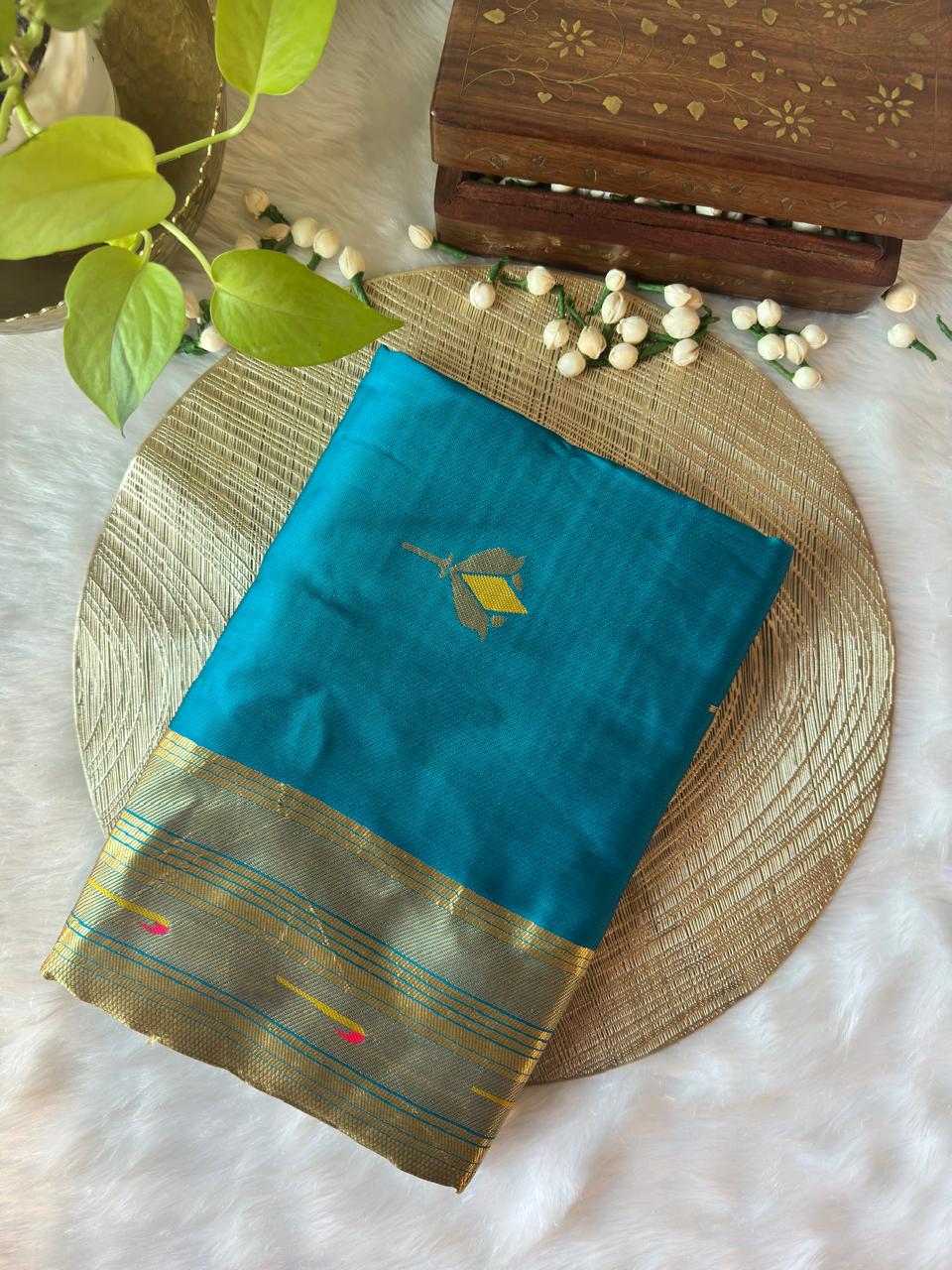 LOTUS BLUE PAITHANI SAREE