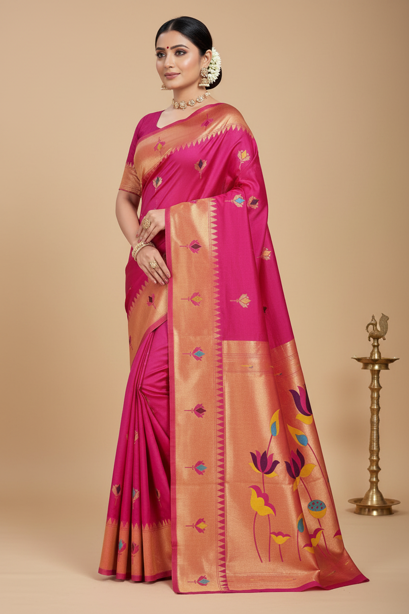 LOTUS PINK PAITHANI SAREE