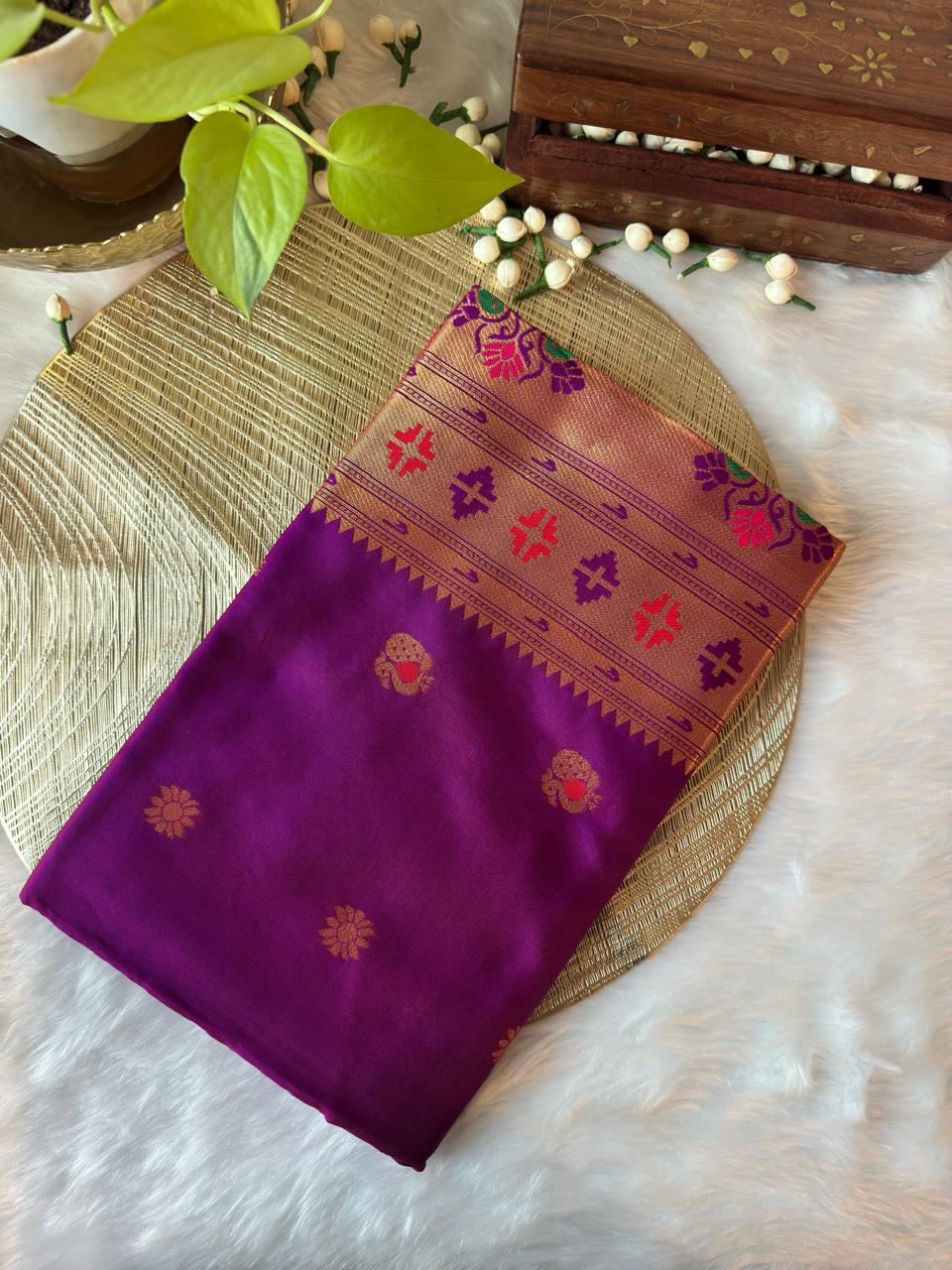 PEACOCK LIGHT PURPLE PAITHANI SAREE