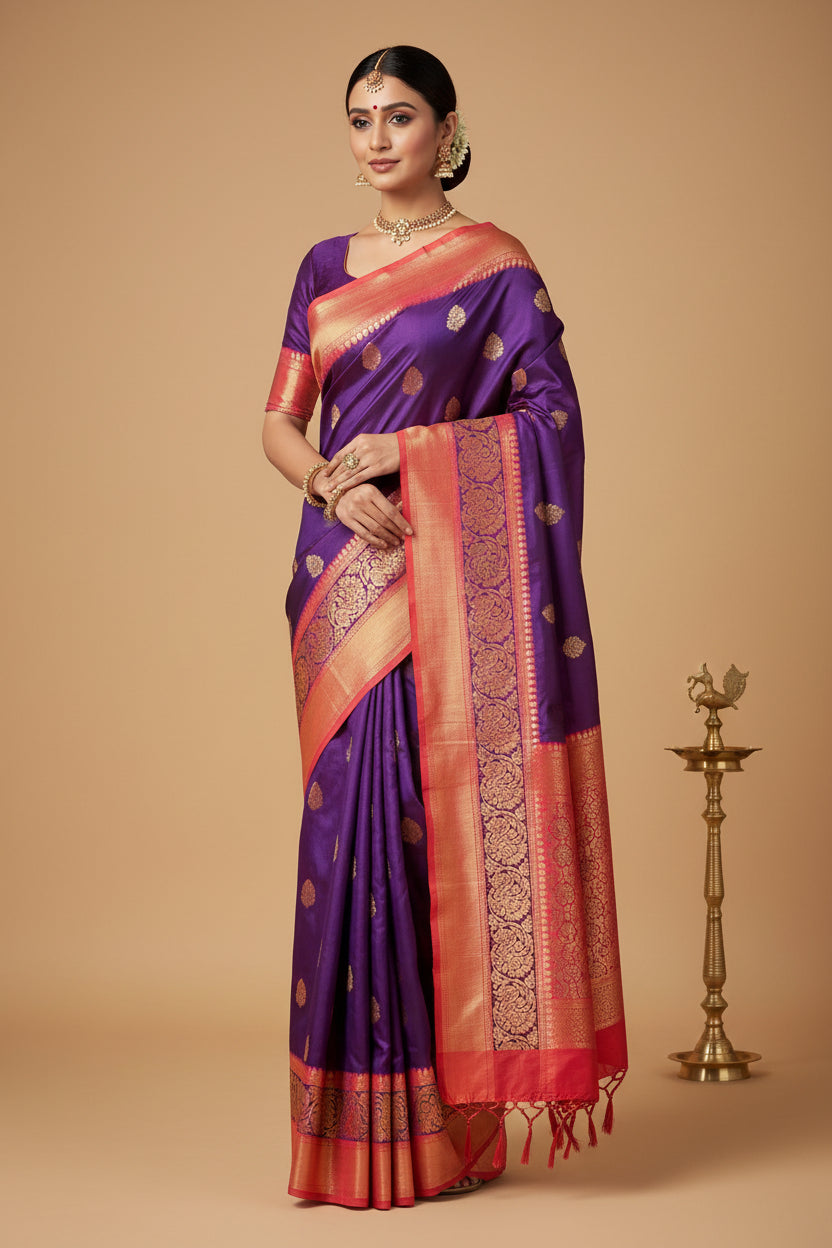 PEACOCK LIGHT PURPLE PAITHANI SAREE