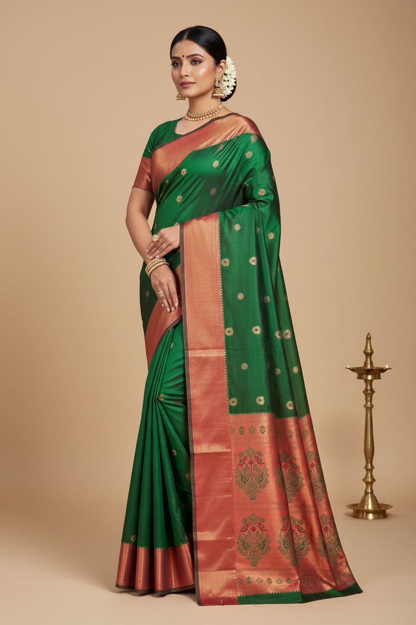 PEACOCK LIGHT GREEN PAITHANI SAREE