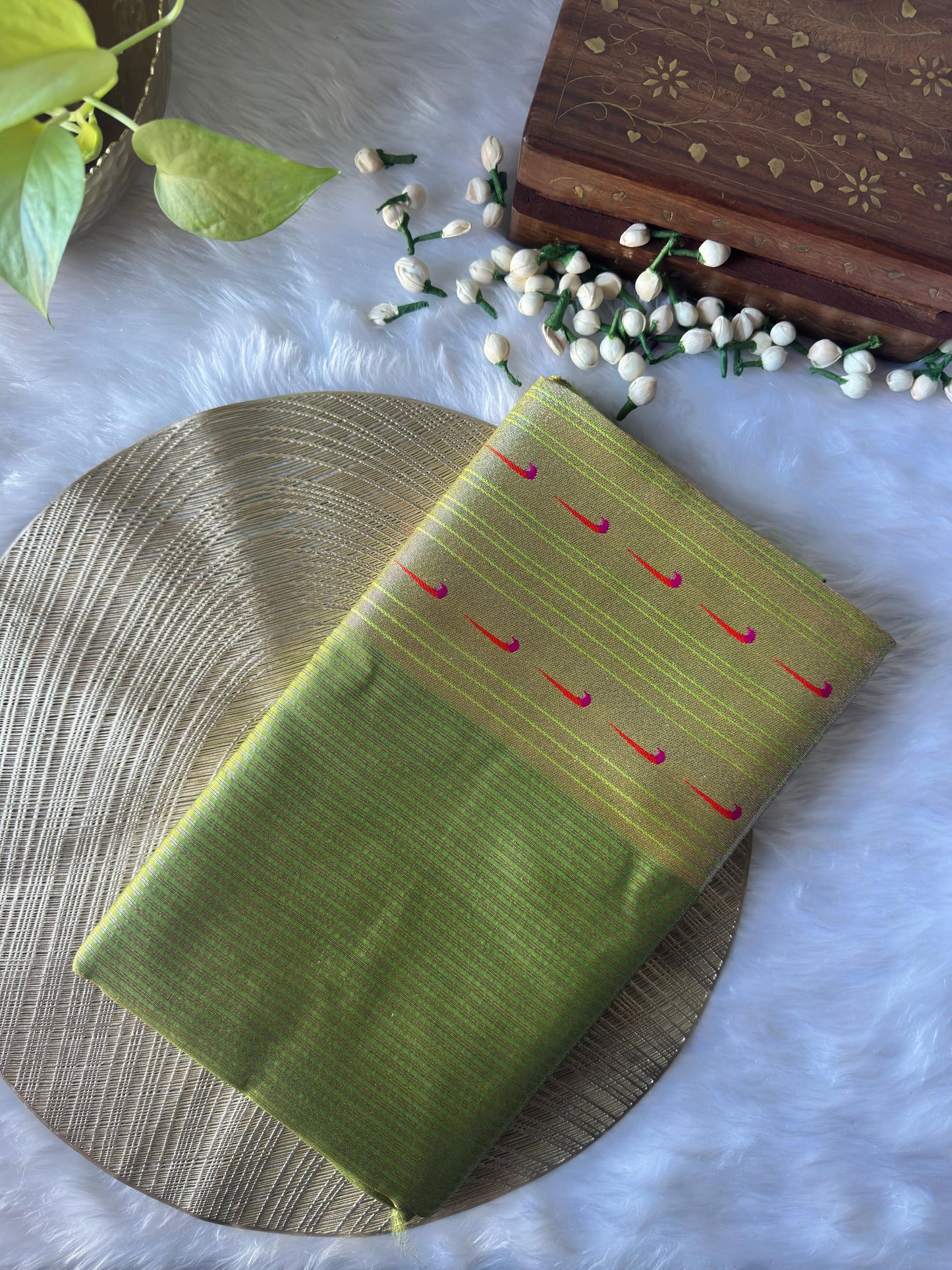 TEESHU PARROT GREEN PAITHANI SAREE