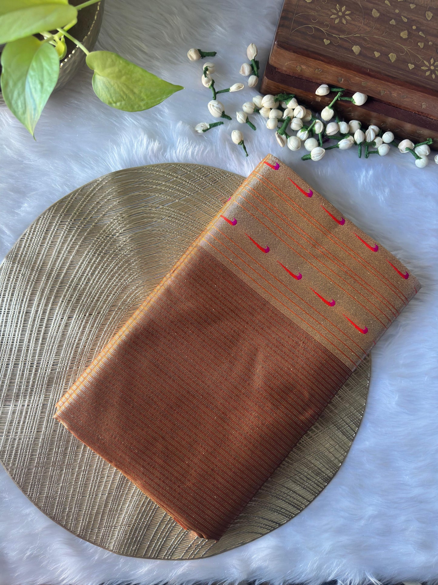 TEESHU LIGHT BROWN PAITHANI SAREE