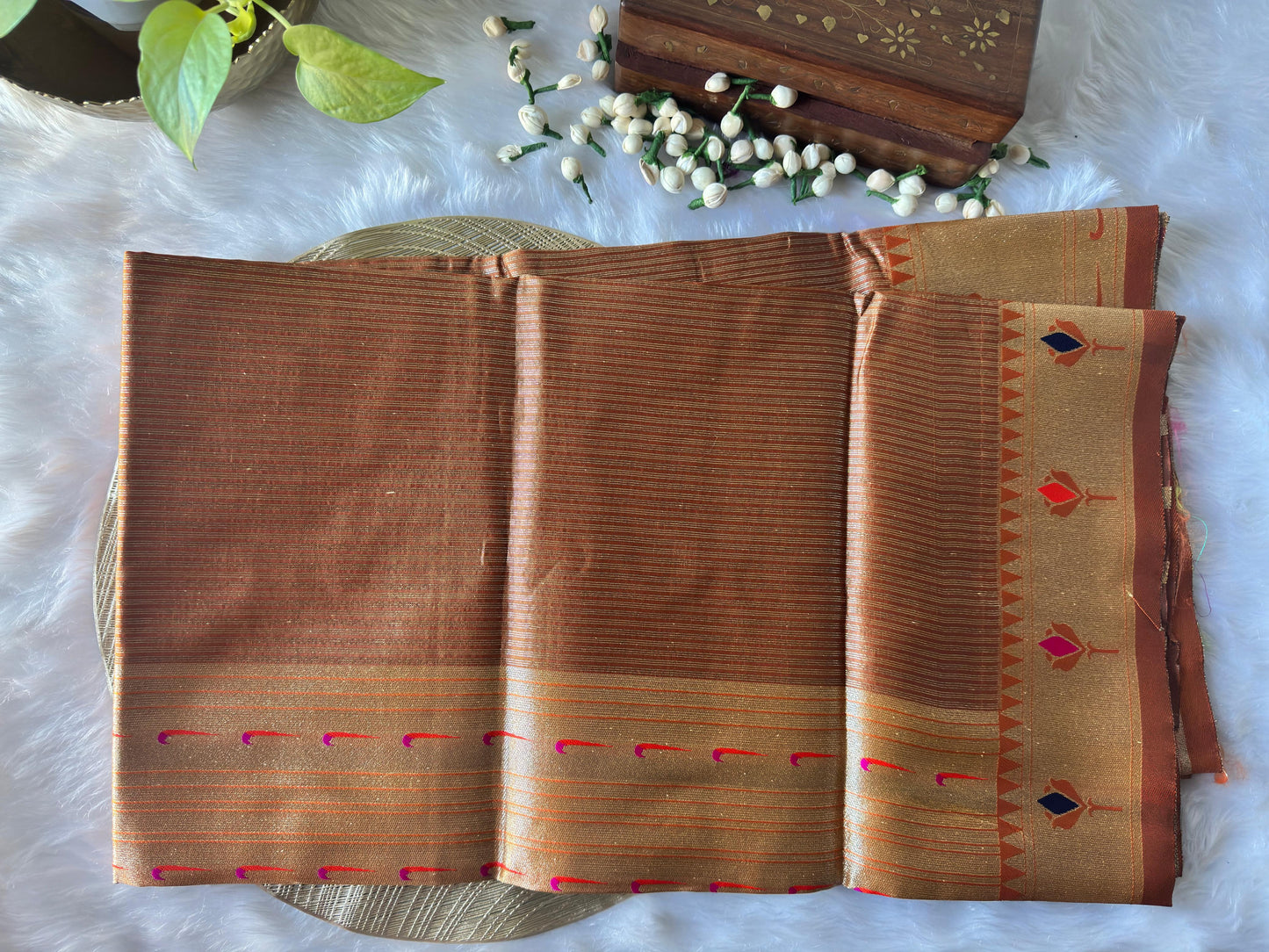 TEESHU LIGHT BROWN PAITHANI SAREE