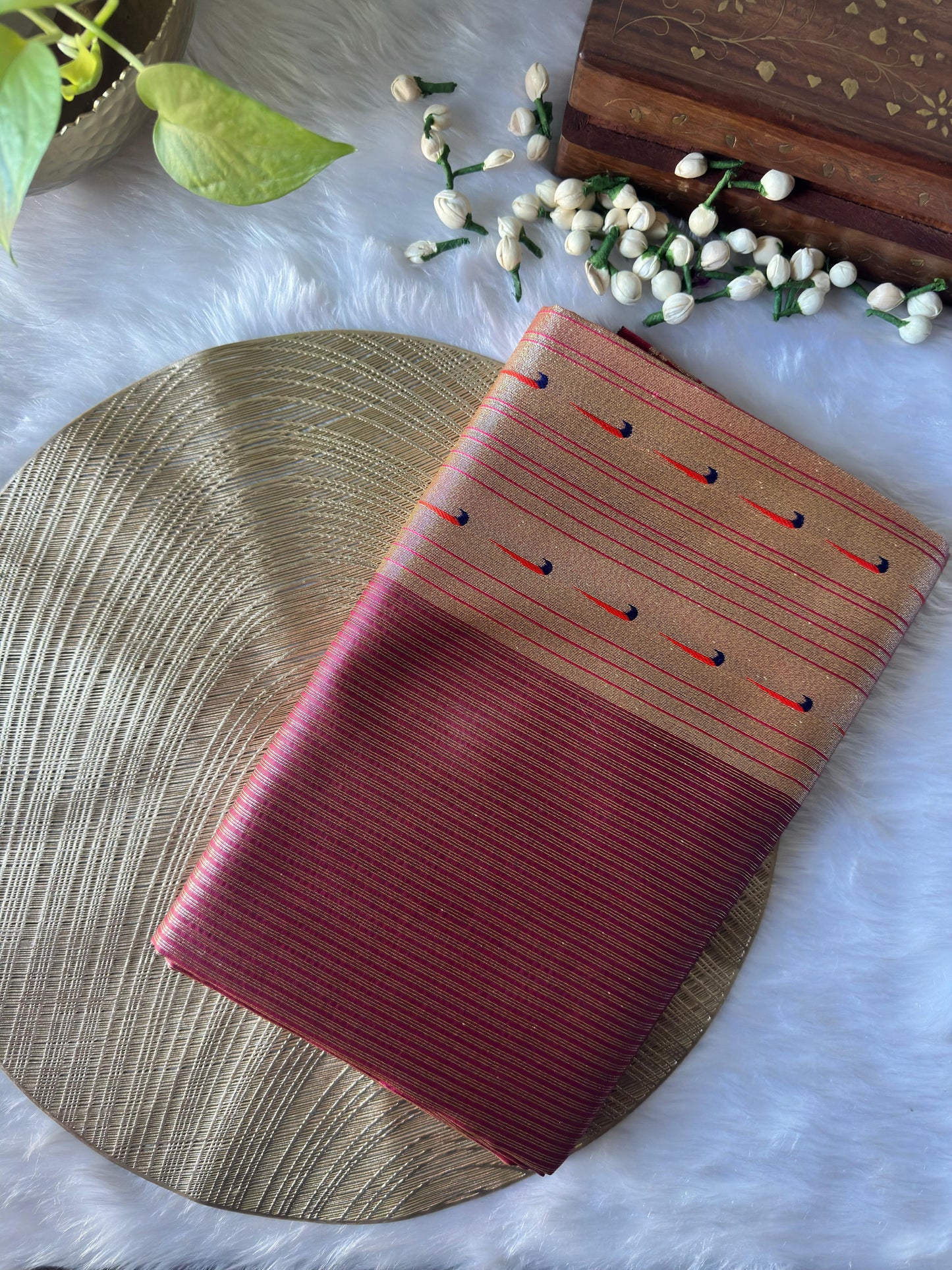 TEESHU PEACH PAITHANI SAREE