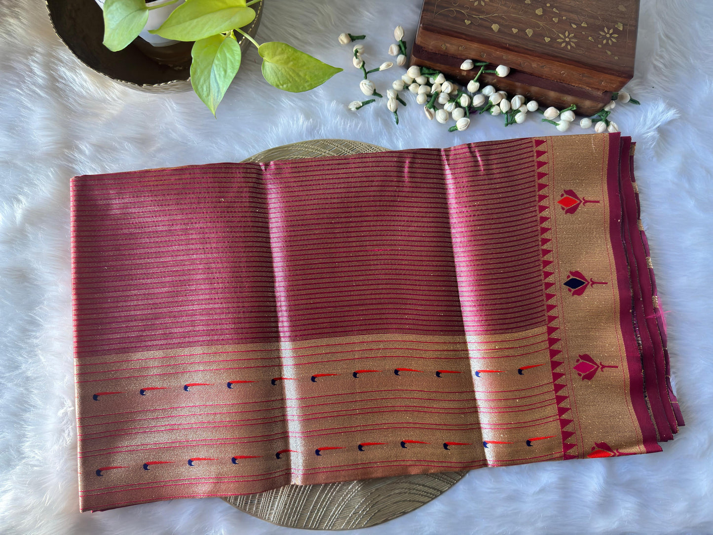 TEESHU PEACH PAITHANI SAREE