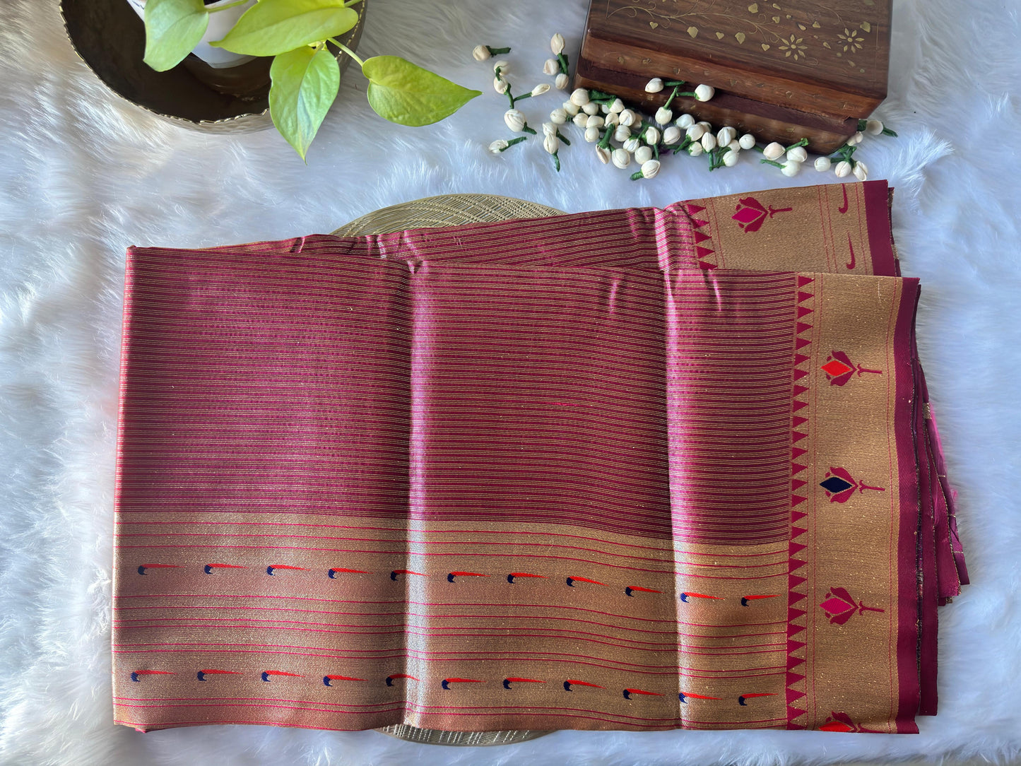 TEESHU PEACH PAITHANI SAREE