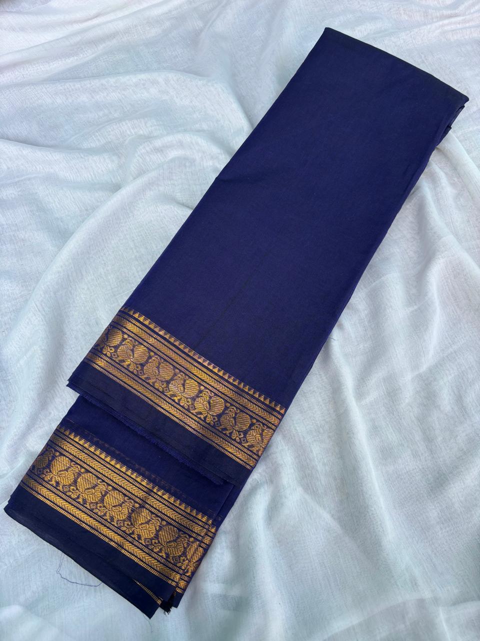 HANDLOOM PURE COTTON - NAVY BLUE