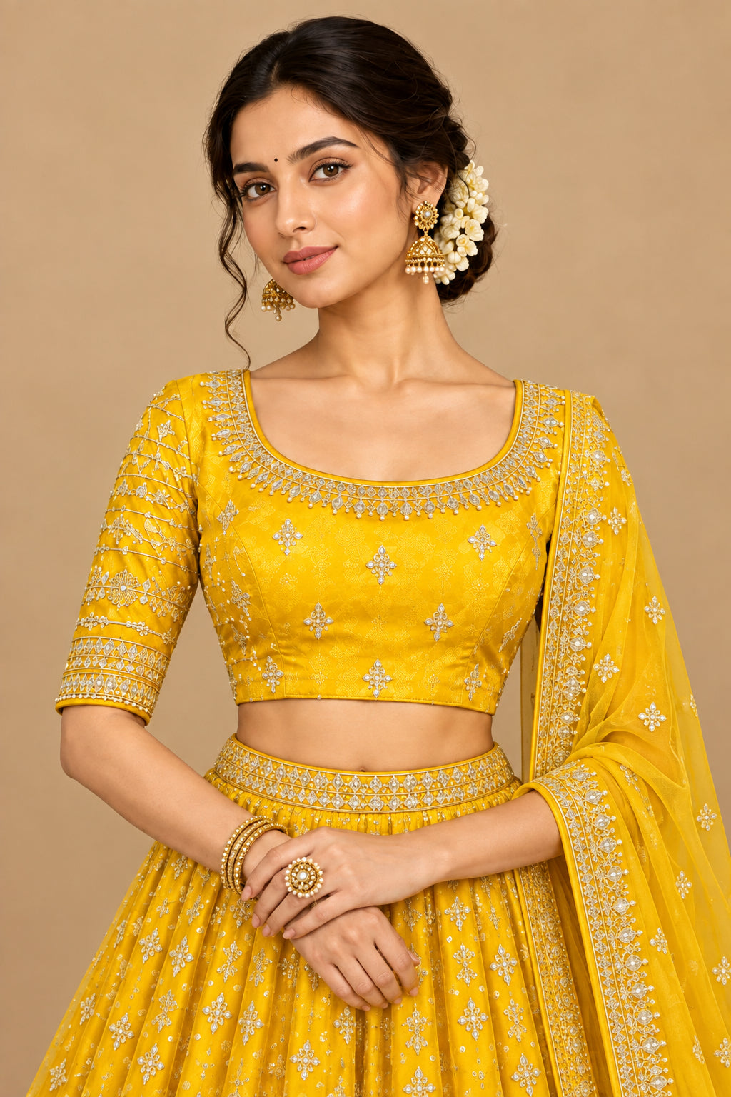 Yellow Embroidered Blouse