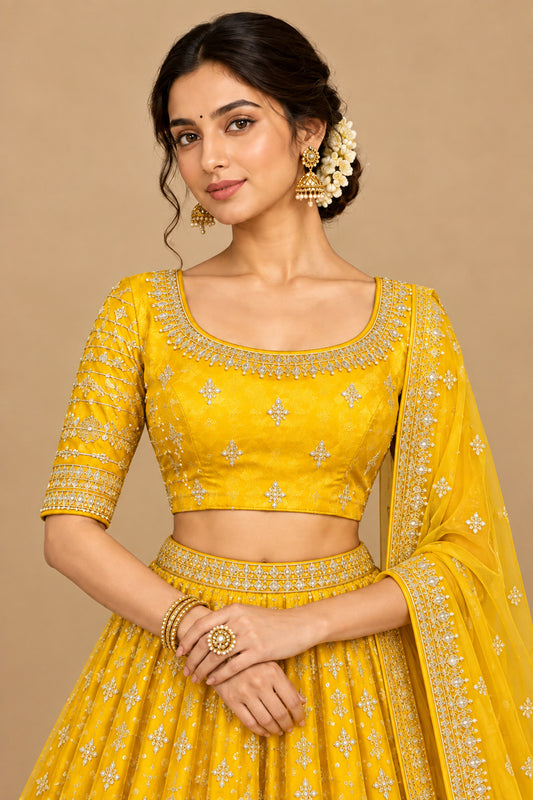 Yellow Embroidered Blouse