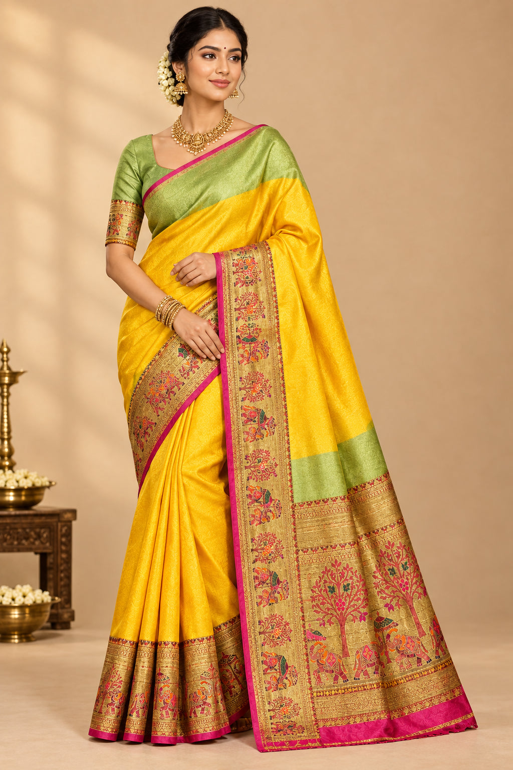 KANAK SILK SAREE YELLOW